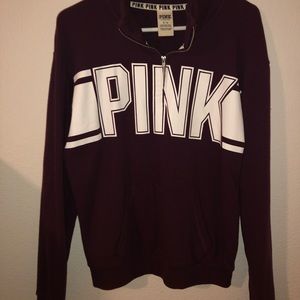 Victoria Secret PINK burgundy half zip pullover
